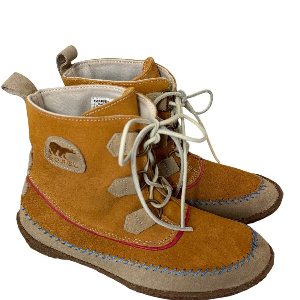 Sorel Joplin NL1940-273 Women's 9 Tan Suede Leather Lace Up Ankle Boots